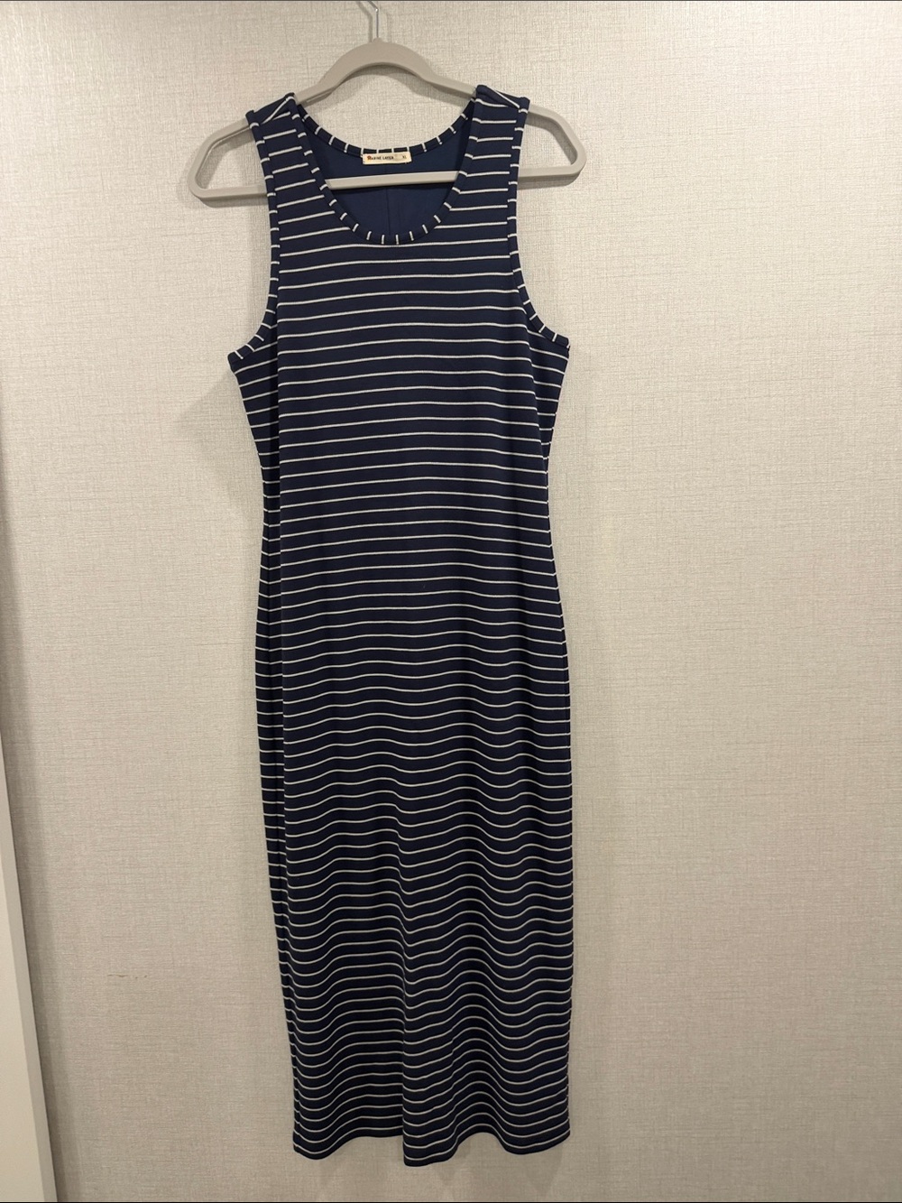 Marine Layer Navy and White Striped Maxi Tank Dress